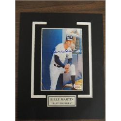 8X10 MATTED BASEBALL PHOTO AUTOGRAPH BILLY MARTIN