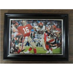 7X5 FRAMED FOOTBALL PHOTO AUTOGRAPH JOE MONTANA