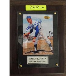 7X9 PLAQUE BASEBALL PHOTO AUTOGRAPH SANDY KOUFAX