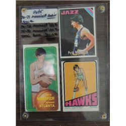 LOT 3 PETE MARAVICH TOPPS BASKETBALL CARDS: