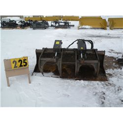 72" twin cylinder Bobcat grapple bucket
