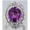 Image 1 : Natural Pink Spinel w/ Diamond Cocktail Ring 18k White Gold