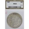 Image 1 : 1887 Morgan Silver dollar graded MS65 by NGS