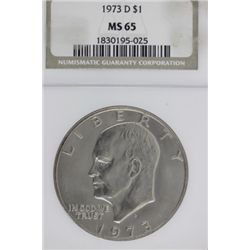 1973 D Eisenhower dollar graded MS 65 NGC