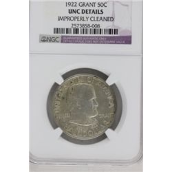 1922 Grant Silver Half Dollar Unc details NGC
