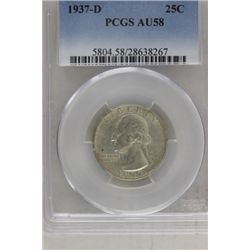 1937 D Washington Silver Quarter