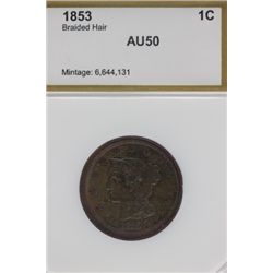 1853 Braided Hair Large Cent