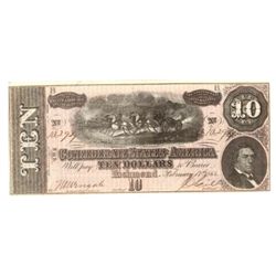 Confederate States of America $10 Bill