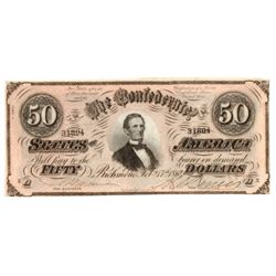 Confederate States of America $50 Bill