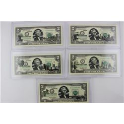 State Colorized Two Dollar Bill Collection