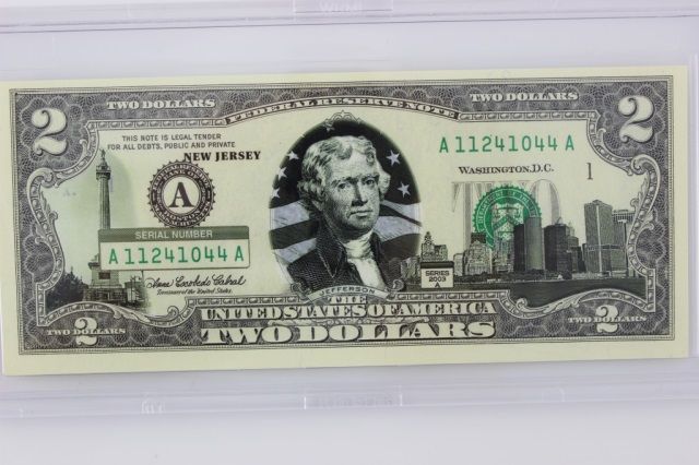 Genuine Colorized $2 Bill – The State Of Oklahoma – 2009