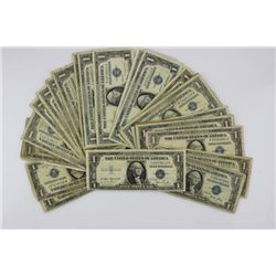 30 Silver Certificates from series 1935 and 1957
