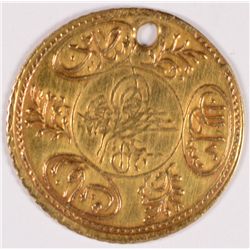TURKEY KM #638 HAYRIYE ALTIN GOLD 1223/22 HOLED XF