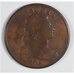 1804 LARGE CENT SHELDON 266A EARLY DIE STATE F/VF VERY OLD OBV. SCRATCH