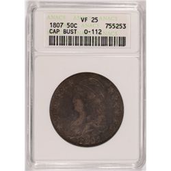 1807 BUST HALF TURBAN HEAD 50/20 VARIETY ANACS VF-25