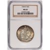 Image 1 : 1944-D WALKING LIBERTY HALF DOLLAR NGC MS-65 ATTRACTIVE TONING HIGH END COIN