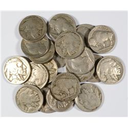 20 1926-D BUFFALO NICKELS G-VF HALF ROLL