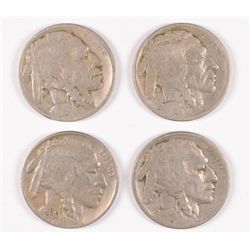 4 SCARCE BUFFALO NICKELS 1919-D VG, 19-S VG, 20-S F, 30-S XF