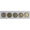 5 S MINT BUFFALO NICKELS 18-S VG, 19-S G/VG, 20-S G/VG, 30-S XF, 31-S XF