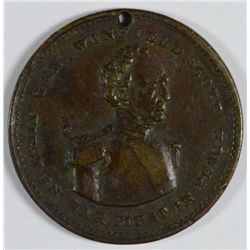1852 GENERAL WINFIELD SCOTT AND GRAHAM PRESIDENTIAL CAMPAIGN TOKEN XF HOLED
