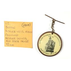 1909 BOSTON, OLD STATE HOUSE CELLULOID EXCELLENT CONDITION 43mm