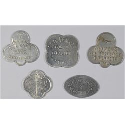 5 DIFFERENT FANCY ALUMINUM GOOD FOR'S 1920- 1930 KENTUCKY