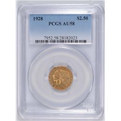 1928 $2.5 Gold Indian PCGS AU-58