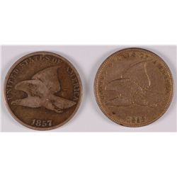 1857 & 1858 Flying Eagle Cents G/VF