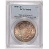 Image 1 : 1878-CC MORGAN SILVER DOLLAR, PCGS MS-65 GEM  SUPER COLORS!!