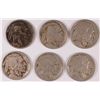 Image 1 : (6) Buffalo Nickels (13 I, 16-S, 17, 17-S, 19-D, 19-S) Avg Circ