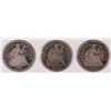 Image 1 : (3) Seated Half Dimes (40, 53, 56) Avg Circ