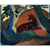 Image 1 : FRANZ MARC (1880-1916) Kauerndes Reh (Crouching Deer) tempera on cardboard laid down on wood 16 3...
