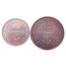 Breton 858 VF-20; Open 8 2/2 with a cud on one side, Breton 859, EF-40 Cleaned. Lot of 2 coins.