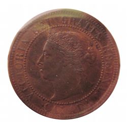 Cent 1884 ICCS MS-62; Obverse 2, Red & Brown.