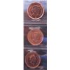 Image 1 : Cent 2001, 2005, 2012 Magnetic, all CCCS MS-66 Red. Lot of 3 coins.