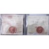 Image 1 : Cent 2009 and 2009 Non Magnetic ICCS MS-66 & MS67; Red.  Lot of 2 coins