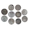 Image 2 : 10 cents 1886 Small 6 Obv 5, 1898 Obv 6 G-4 (2), 1910 VG-8, 1910 F-12, 1919 F-12, 1928 EF-40, 1929 E