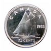 Image 2 : 10 cents 1953 ICCS PL-65; Shoulder Fold, Cameo.