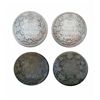 Image 1 : 25 cents 1902 & 1902H, 1903 & 1904 in low grade (AG3 to G-4). Lot of 4 coins.