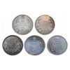 Image 2 : 50 cents 1912 VG-8, 1916 VG-10,1943 VF-20, 1960 EF-40 & 1966 MS-60. Lot of 5 coins.