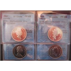 50 cents 1974 CCCS UNC-65 Heavy Cameo, 1997 CCCS SP-66, 1997 CCCS PF-66 Silver, Newfoundland, Ultra 