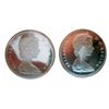 Image 1 : Silver dollar 1965 ICCS PL-65; Small Beads, Pointed 5, Heavy Cameo & 1966 ICCS PL-64;Large Beads, He