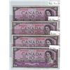 Image 1 : Bank of Canada; 10 dollars 1954 Devil's Face BC-32a all in Very-Fine A/D7235449, B/D0013975, C/D1547