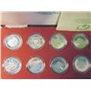 Image 1 : British Commonwealth Set 1977; Issue by British Mint, set of 8 silver Proof Crown. 25 Cents Mauritiu