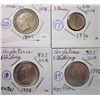 Image 1 : Great Britain; 3 Pence 1936 BU, 1 Shilling 1845 VF, 1888 AU-50 and 1890 EF. Lot of 4 coins.