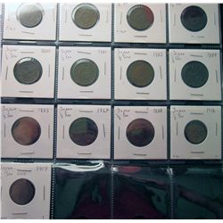 Japan; 1/2 Sen 1873, 1874 Y#16.1, 1877, 1879, 1880, 1881, 1882, 1884, 1885, 1887, 1888 Y#16.2 mostly