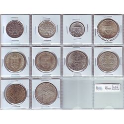 Portugal; 50 Centavos 1916 KM#561 VF, 50 Centavos 1916 KM# 561 EF, 5 Escudos 1960 KM#587 BU, 50 Escu