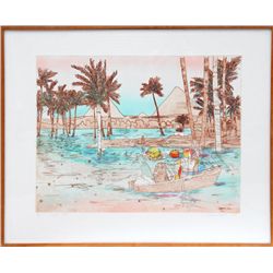 Susan Hall, Mystic Cafe, Aquatint Etching