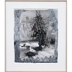 Kim Jones, Untitled (Black Figure), Ink and Gouache Painting