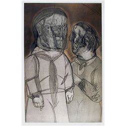 Jose Luis Cuevas, Justine y el Marquez de Sade from the Intolerance Portfolio, Aquatint Etching